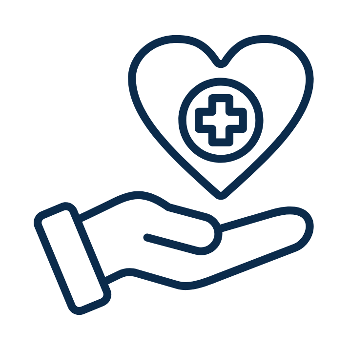 hand with heart icon