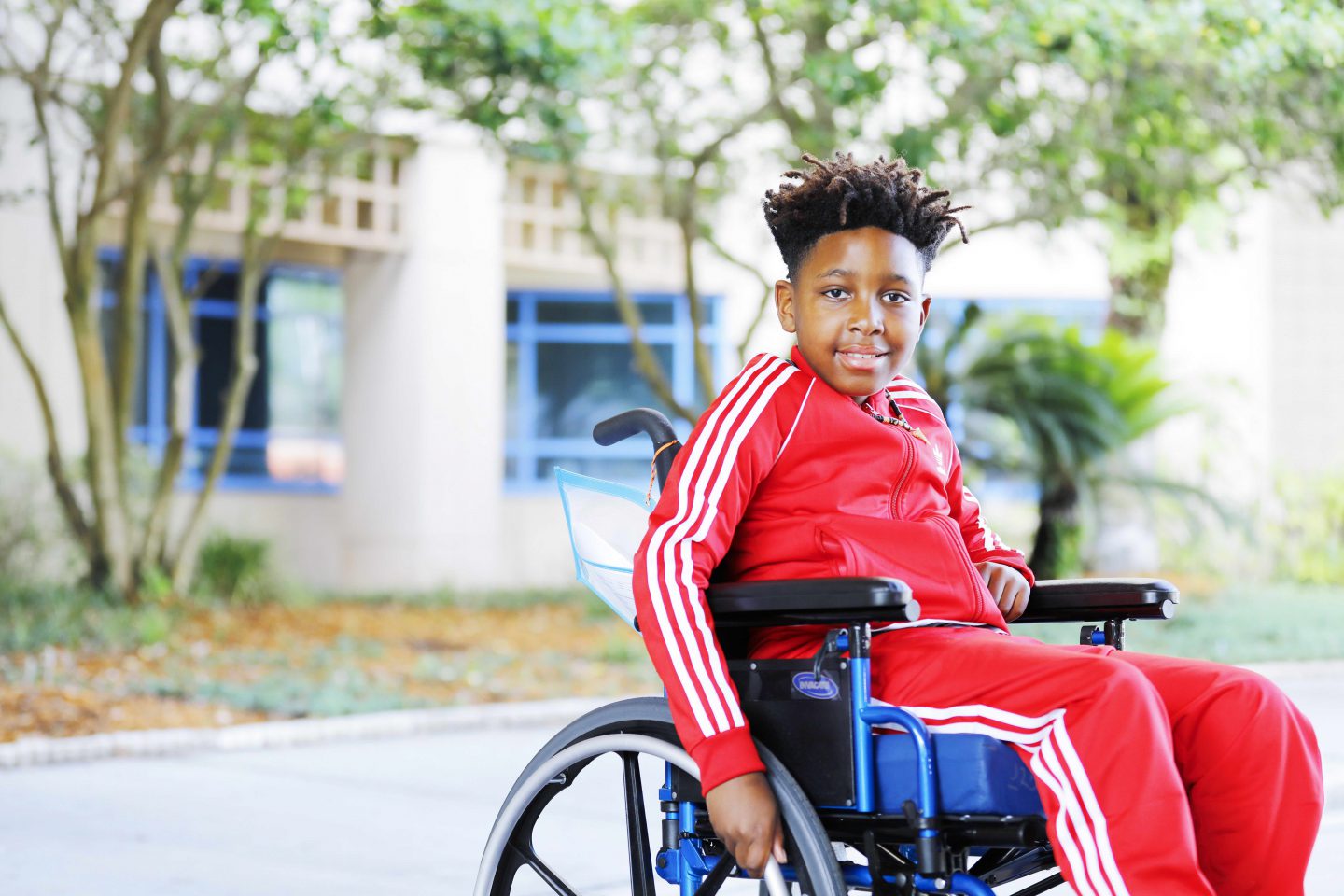 Boy poses, ready to go back to school