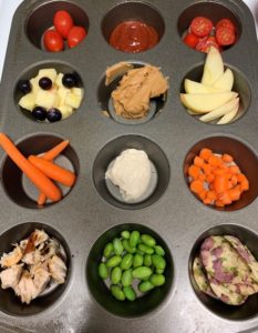 Tray of healthy food presented beautifully for picky eaters