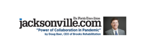 A Jacksonville.com banner image featuring Doug Baer of Brooks Rehabilitation