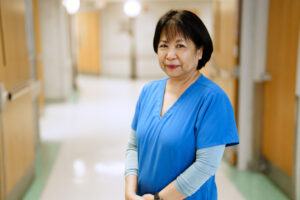 Nurse in Brooks hallway