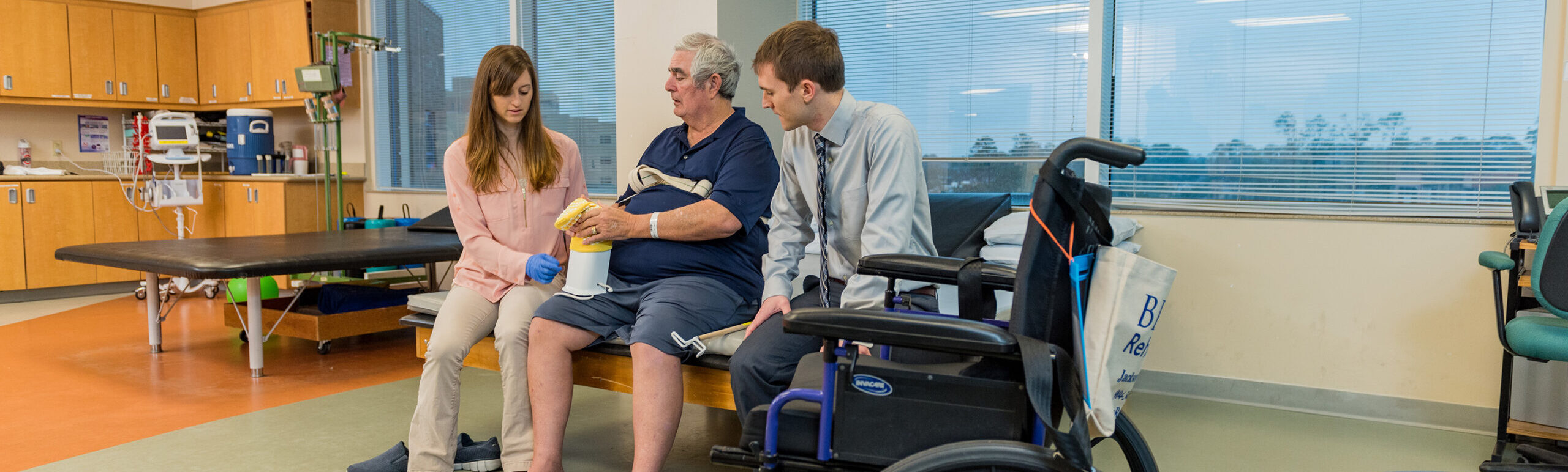 Multiple Sclerosis patient receiving treatment from Brooks staff