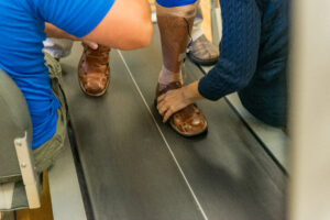 Shot of feet on a treadmill