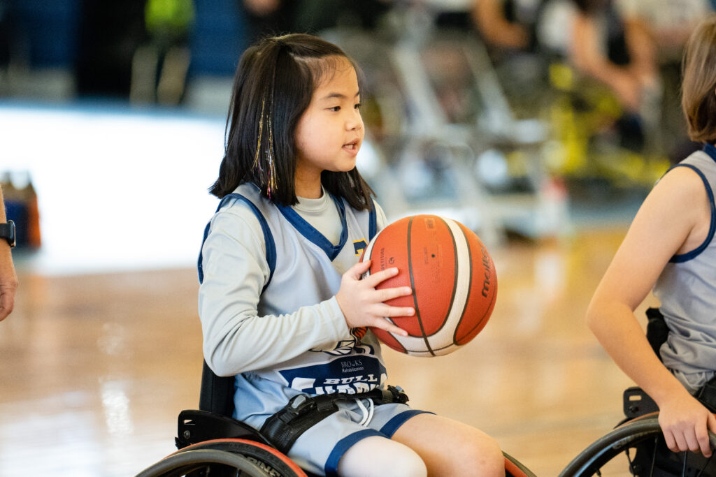 Player holding a basketball