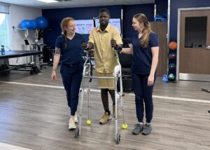 Malik learns to walk again