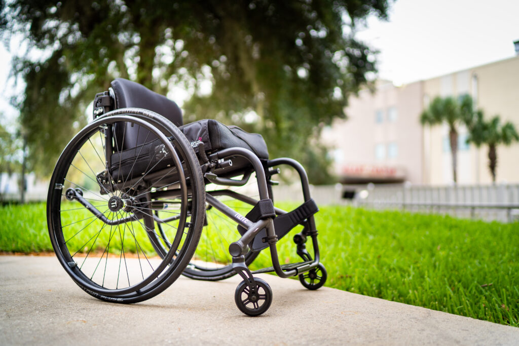 wheelchair on a sidewalk