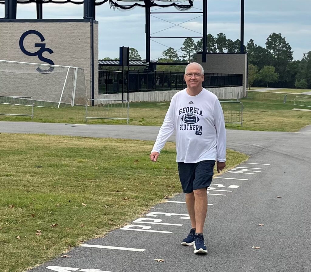 Jon Dasher walking at Georgia Southern