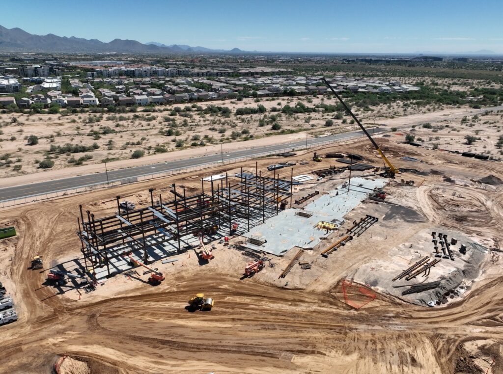 current construction photo of Brooks Rehabilitation Hospital in Arizona.