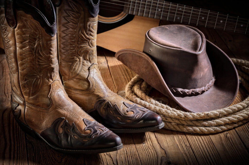 Cowboy boots and hat