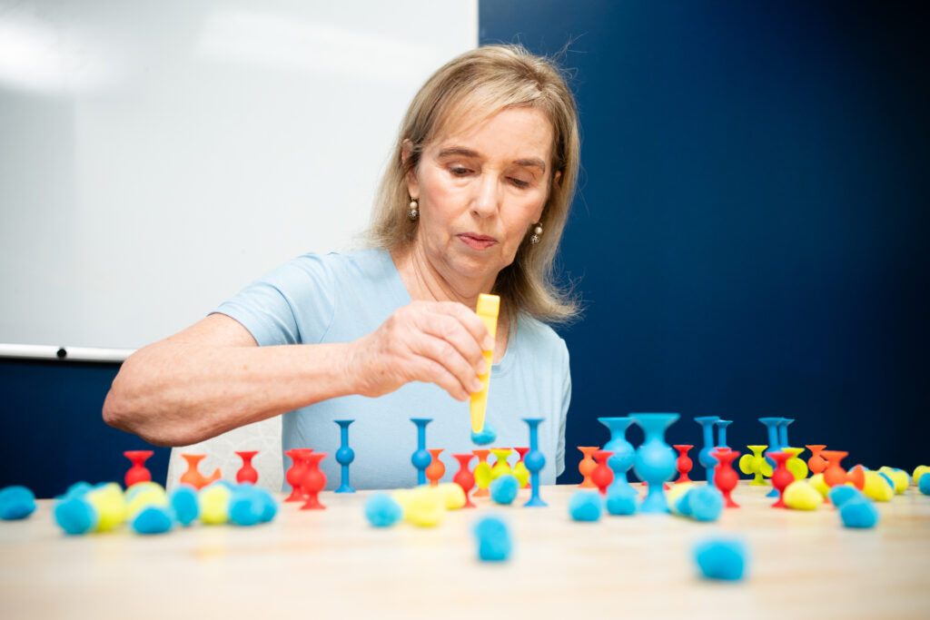 Deborah Plews working with blocks